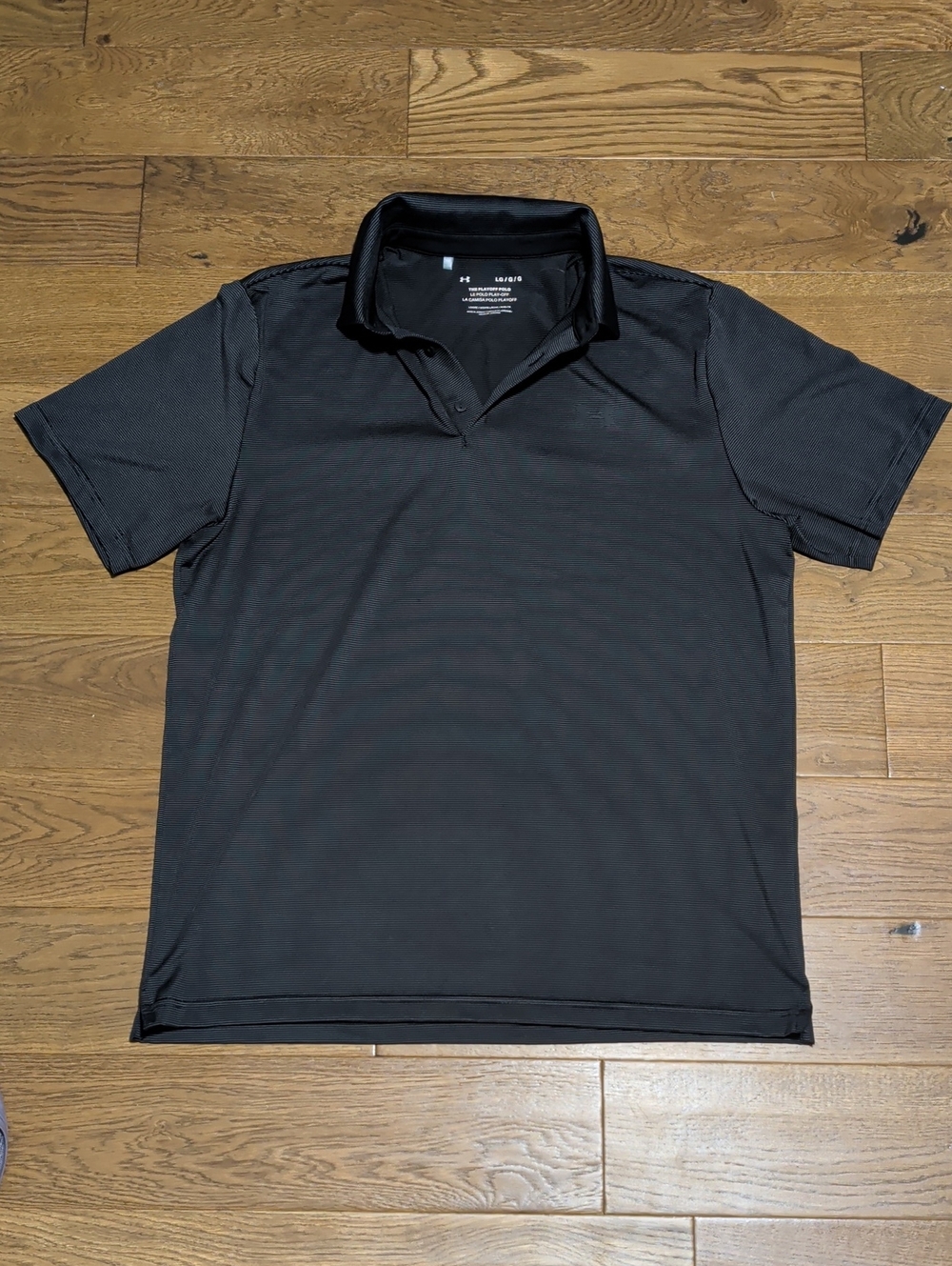 Under Armour The Playoff Polo Black/Striped Shirt with Short Sleeves